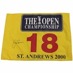 Jack Nicklaus Signed 2000 The Open at St Andrews Yellow Flag JSA ALOA