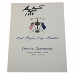 Ben Crenshaw Signed 1999 Ryder Cup at Brookline Opening Ceremonies Program w/Captain 1999 JSA ALOA