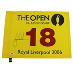 Tiger Woods Signed 2006 The OPEN at Royal Liverpool Flag PSA/DNA #Q05801