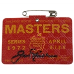 Jack Nicklaus Signed 1972 Masters SERIES Badge #12235 JSA ALOA