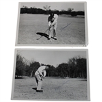 Two (2) Byron Nelson Signed Swing Sequence Photos JSA ALOA