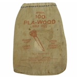 Vintage "100 Pla-Wood Golf Tees" Canvas Tee Bag with Tee - Cleveland - Crist Collection