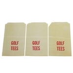 Three Vintage Wax Unmarked and Undated "Golf Tees" Bags - Crist Collection