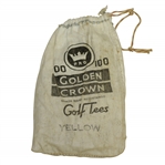 Vintage "Pro Golden Crown Yellow Golf Tees" Canvas Tee Bag with Tees - Crist Collection