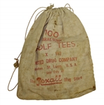 Vintage "Braeburn Golf Tees" Canvas Tee Bag with Tees - Rexall Drug Store - Crist Collection