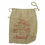 Vintage "Braeburn 100 Golf Tees" Canvas Tee Bag with Tees - The Rexall - Crist Collection