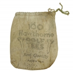 Vintage "100 Hawthorne Golf Tees" Canvas Tee Bag with Tee - Crist Collection