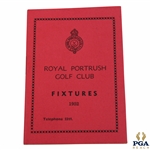 1952 Royal Portrush Golf Club Fixtures Booklet