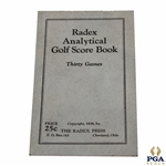 1928 Radex Analytical Golf Score Book Thirty Games by The Radax Press