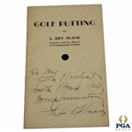 1935 Golf Putting Booklet by Lawyer & Ex Mayor of Indianapolis L. Ert. Slack to Otto Probst