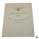 1964 Golf Magazine Awards Dinner Memento Program - Nicklaus (Driver), Palmer (Long Irons) & others