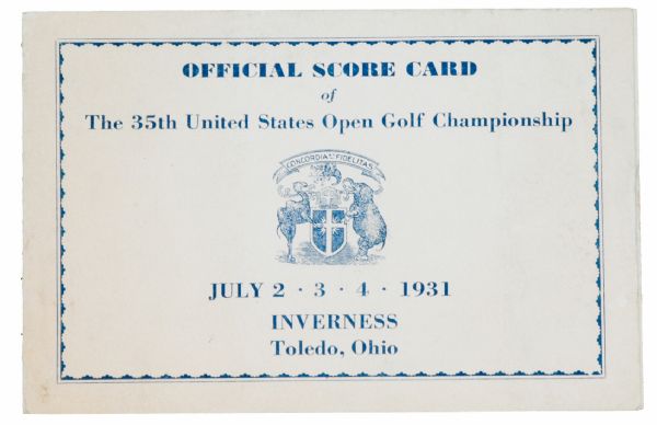 1931 US Open Scorecard