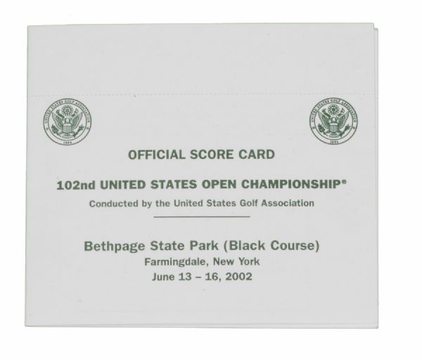 2002 US Open Scorecard TIGER WOODS Wins