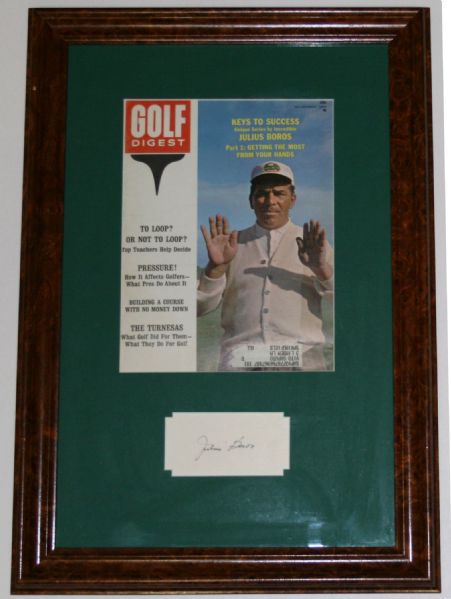 Julius Boros Framed Autograph w/1963 Golf Digest JSA COA