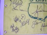 Masters Flag signed by 29 Champions With Upper Deck Authenticated Tiger Autograph