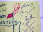 Masters Flag signed by 29 Champions With Upper Deck Authenticated Tiger Autograph