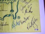 Masters Flag signed by 29 Champions With Upper Deck Authenticated Tiger Autograph