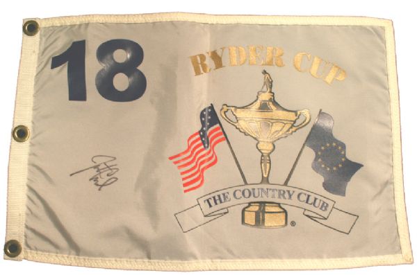 1999 Ryder Cup Flag - Justin Leonard Autograph  JSA COA 