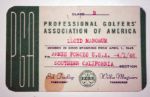 Lloyd Mangrums 1945-46 PGA Card