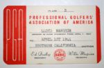 Lloyd Mangrums PGA Members Card