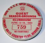 1960 U.S. Open Championship Club House Badge Palmers Famous "Charge"