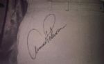 Arnold Palmer Signed 20x30 Canvass with image of 1964 Green Jacket presentation.