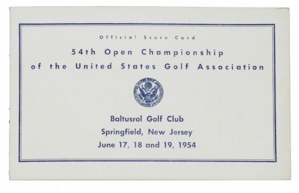 1954 US Open Scorecard