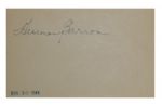 Herman Baron Autographed 3x5 Index Card