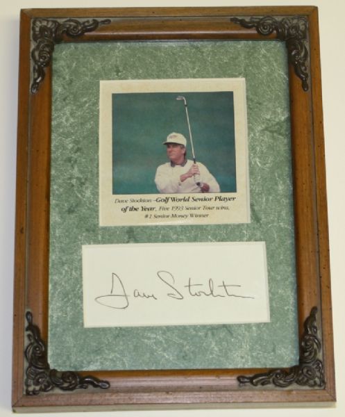 Dave Stockton Framed Cut Autograph (JSA authentication)