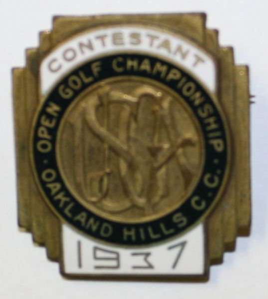 1937 USGA Open Championship Contestant Pin