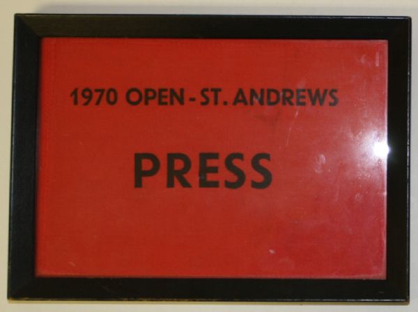 1970 British Open Press Armband - Jack Nicklaus 7th Major Victory