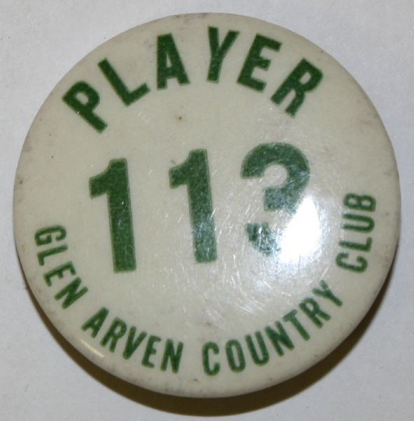 Contestants Badge from 1930's PGA Tour Stop at Glen Arven Country Club