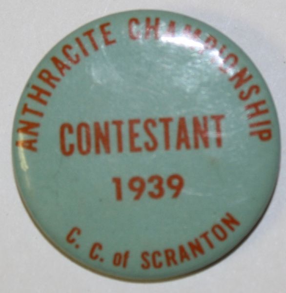 Lot of Three 1939 Anthracite Golf Championship Contestant Pins - Scranton C.C. 