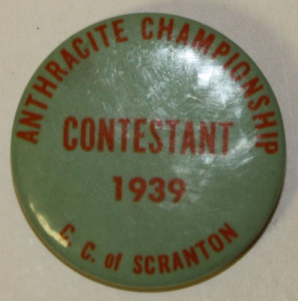 Lot of Three 1939 Anthracite Golf Championship Contestant Pins - Scranton C.C. 