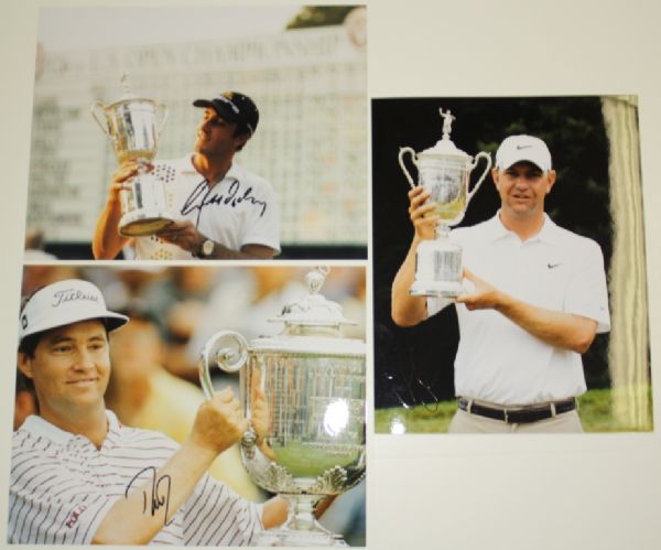 6 Autographed 8x10's Champions W/ Trophies Yang, Pavin, Cink, Ogilvey, Love, L.Glover JSA COA