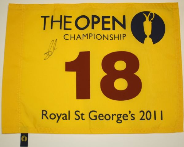 Darren Clarke Autographed 2011 British Open Flag JSA COA