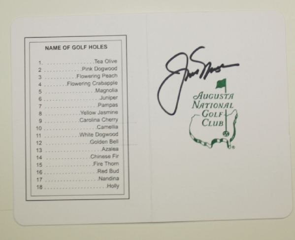 Jack Nicklaus Autographed Masters Scorecard JSA COA