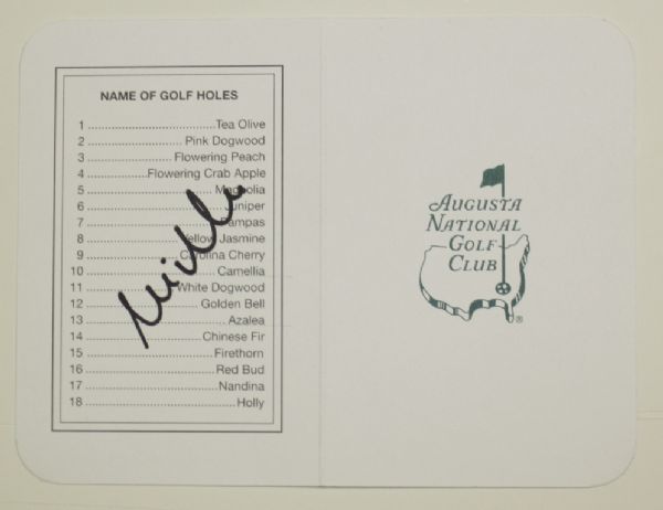 Mike Weir Autographed Masters Scorecard JSA COA