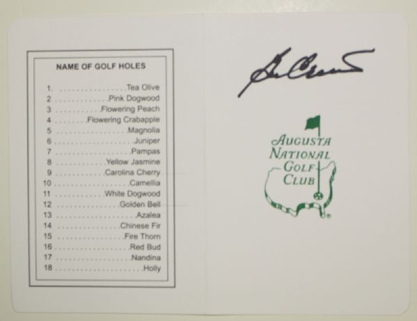 Ben Crenshaw Autographed Masters Scorecard