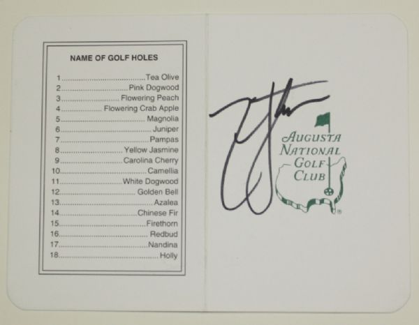 Zach Johnson Autographed Masters Scorecard