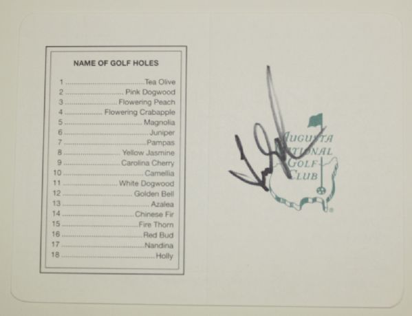 Fred Couples Autographed Masters Scorecard