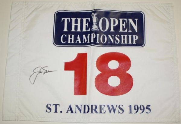 Jack Nicklaus Autographed 1995 St. Andrews British Open Pin Flag