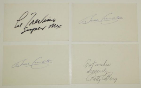 4 Autographed Index Cards Signed by Lee Trevino, Patty Berg, and Bruce Crampton(2)