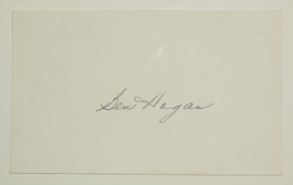 Ben Hogan Autographed Index Card
