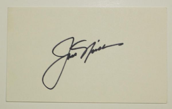 Jack Nicklaus Autographed Index Card