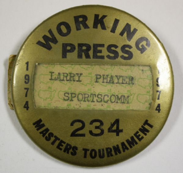 1974 Masters Press Badge
