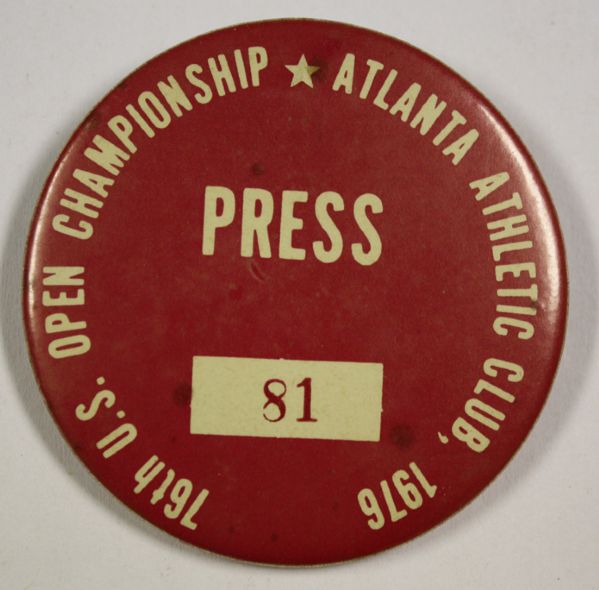 1976 US Open Press Badge