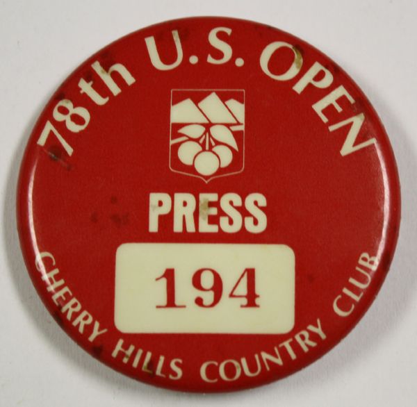1978 US Open Press Badge