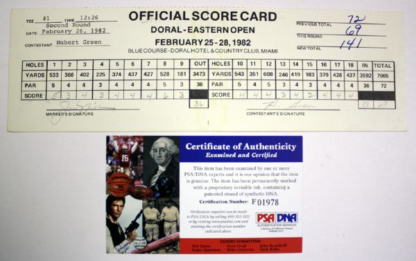 1982 Doral Scorecard with Jack Nicklaus Signature as Scorer PSA Cert