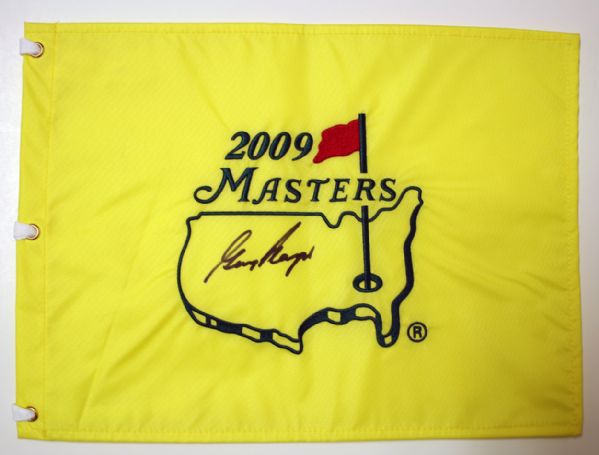 Gary Player signed 2009 Masters Flag